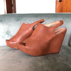 Steve Madden open toe platform wedge heels